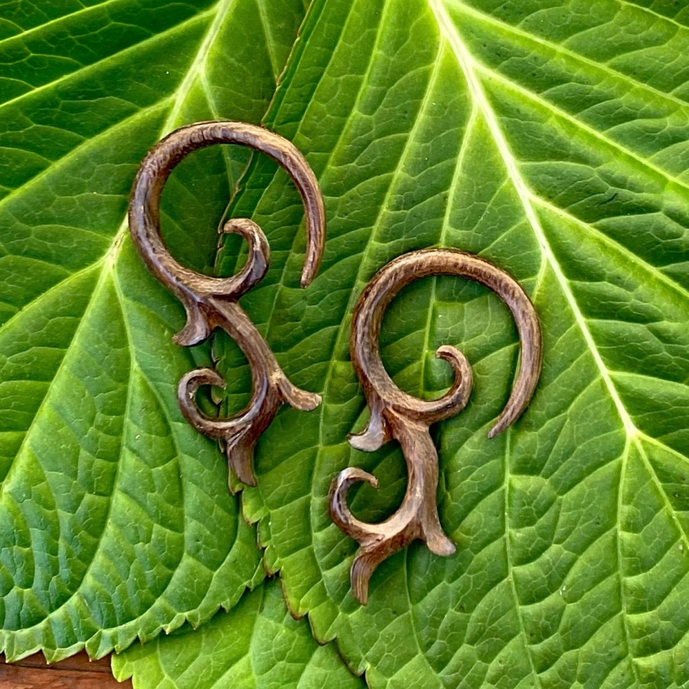 🌈  3/$20 HANDMADE  TAPERED HANGER DANGLING ORGANIC WOOD EARRINGS